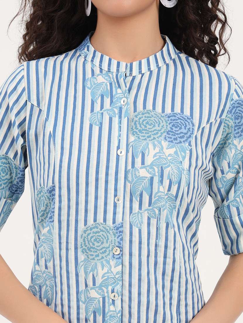 Women Striped Kurta And Palazzo Co Ord Set