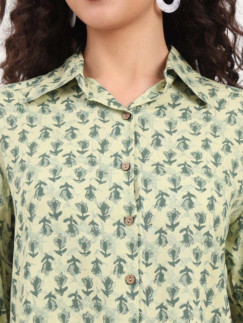 women printed shirt and trouser co-ord set - 21918709 - Standard Image - 2