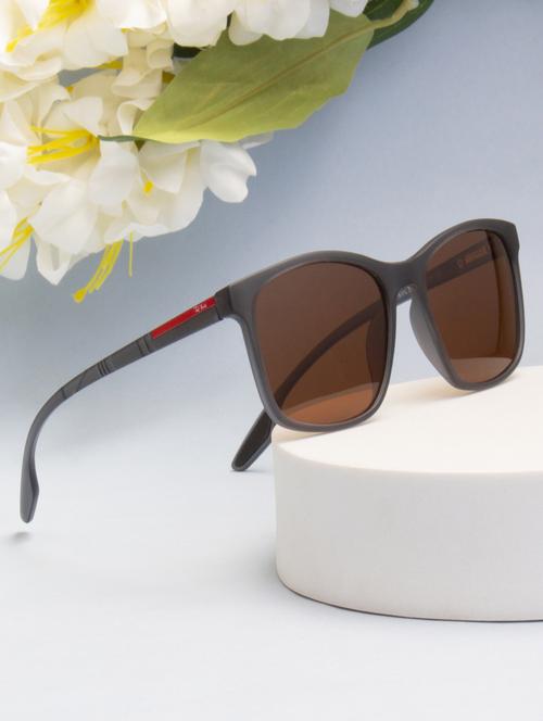 ted smith unisex black premium italian acetate sunglasses with polarized lenses. - 21918735 - Standard Image - 0
