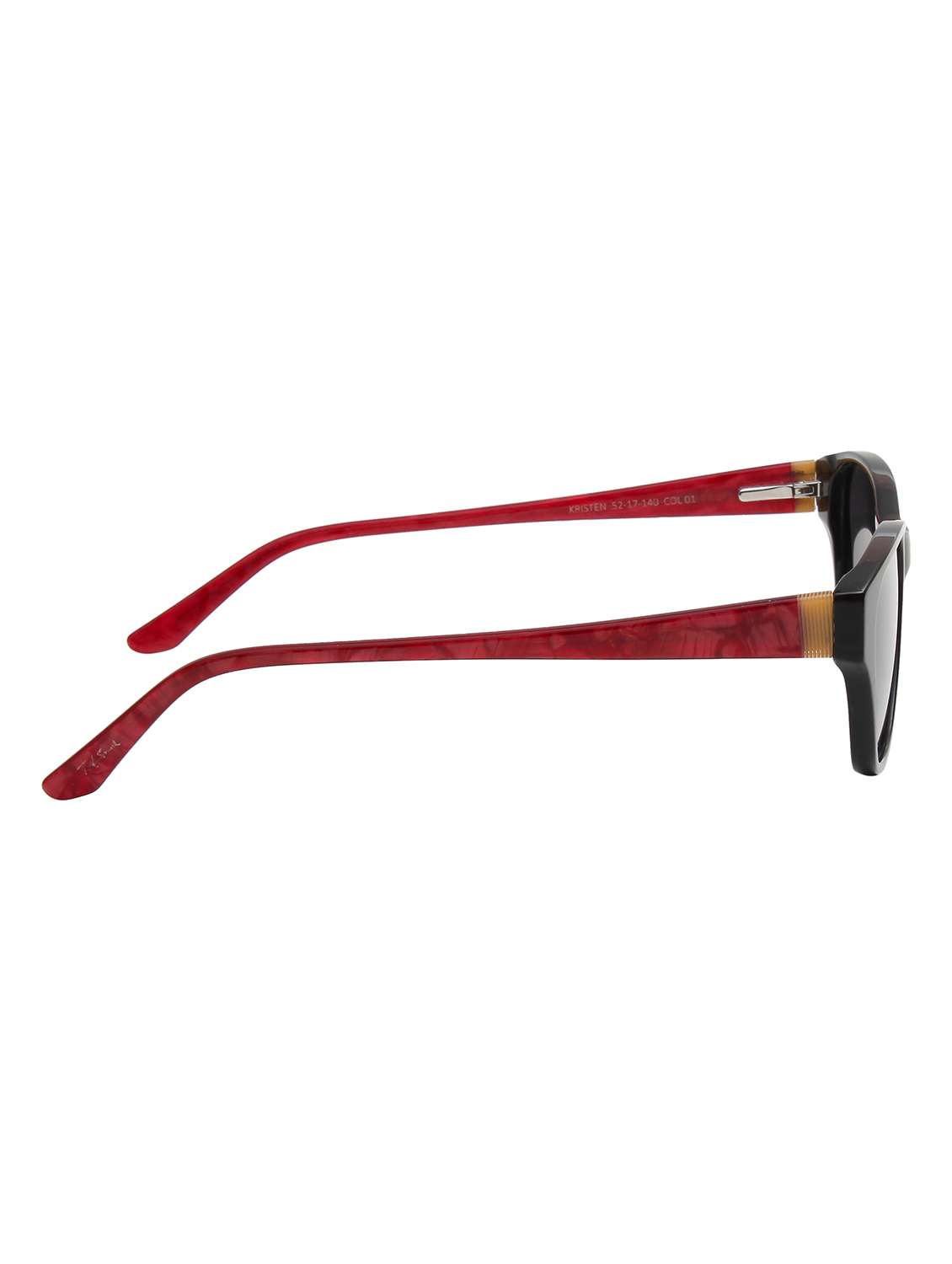 Ted Smith Women Black Premium Italian Acetate Sunglasses With Polarized Lenses.