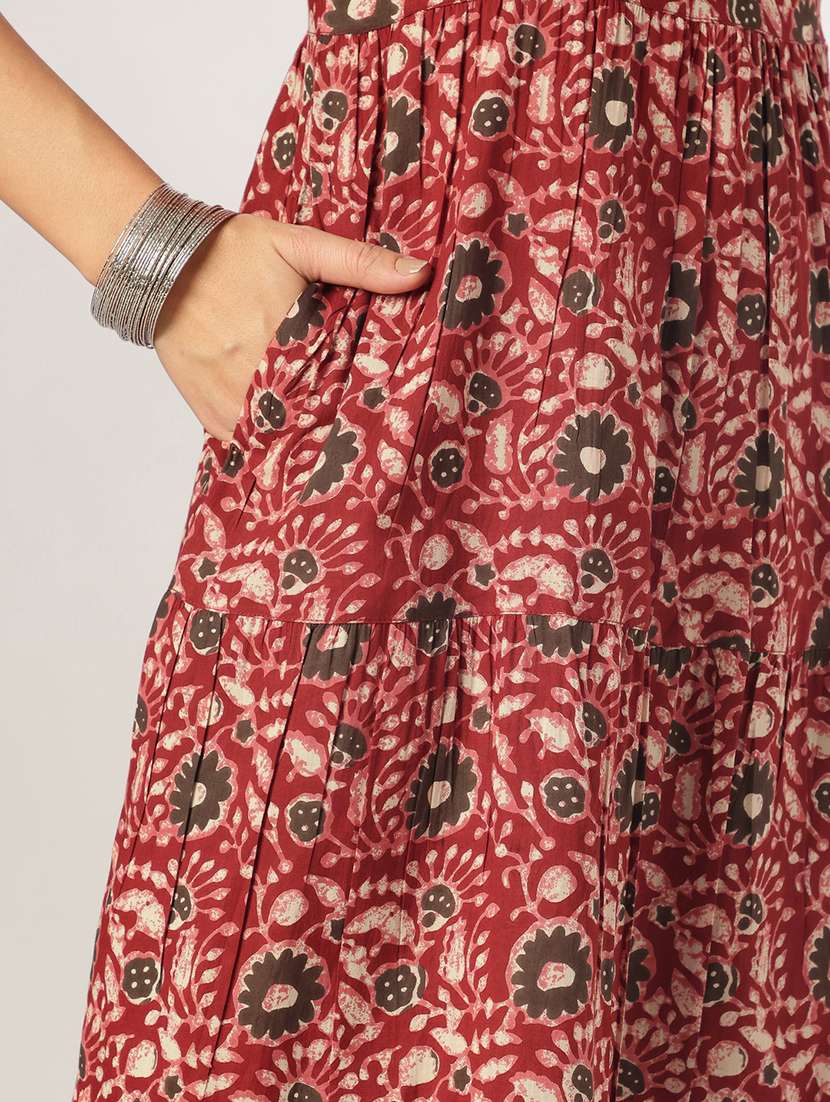 women red floral printed kurta pant with dupatta set - 21918802 -  Standard Image - 7