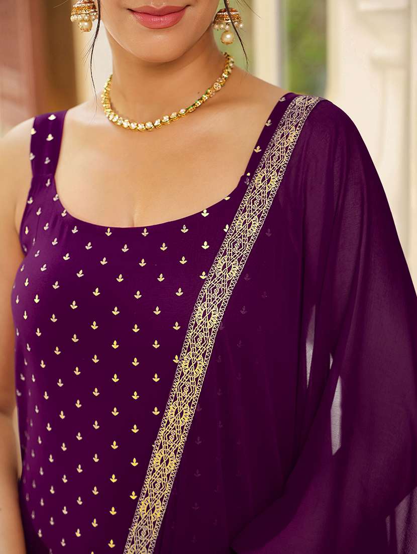 women purple sleeveless kurta pant with dupatta set - 21918803 -  Standard Image - 7