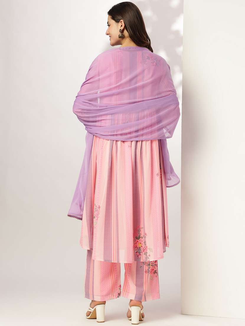 women three quarter sleeve kurta pant with dupatta set - 21918805 -  Standard Image - 2