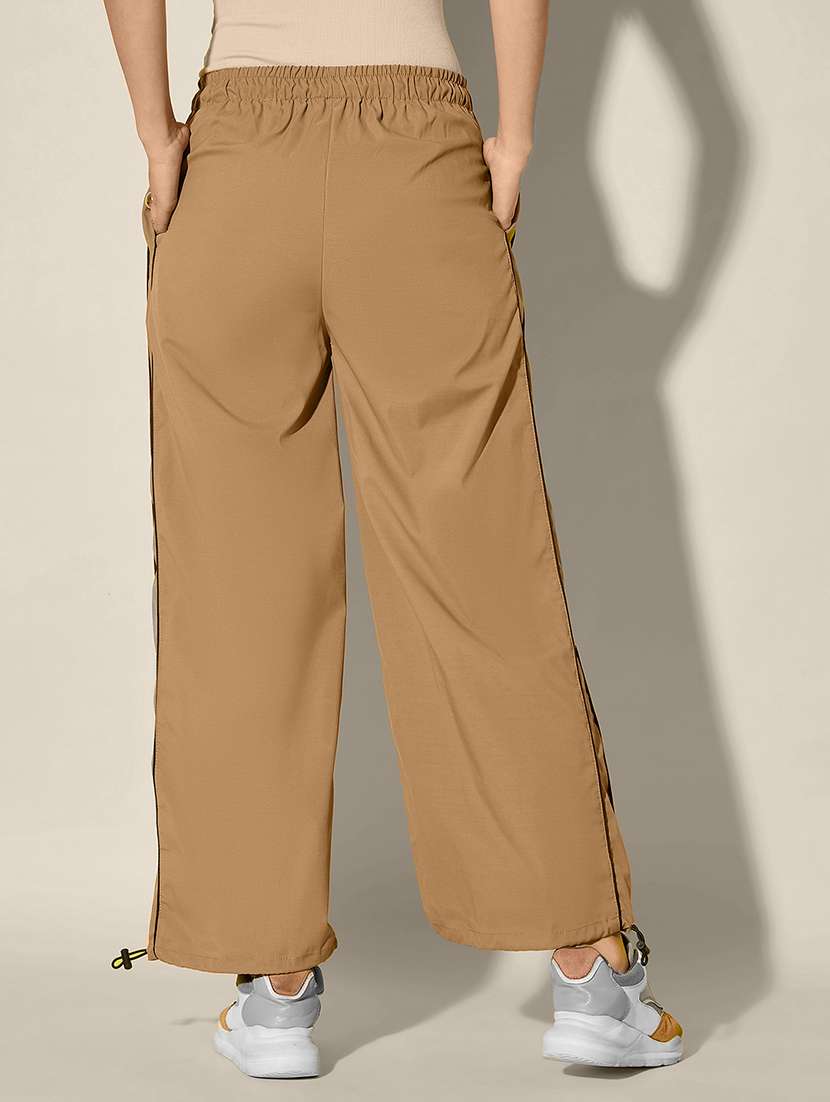 women solid high rise parachute pant - 21918830 - Standard Image - 2