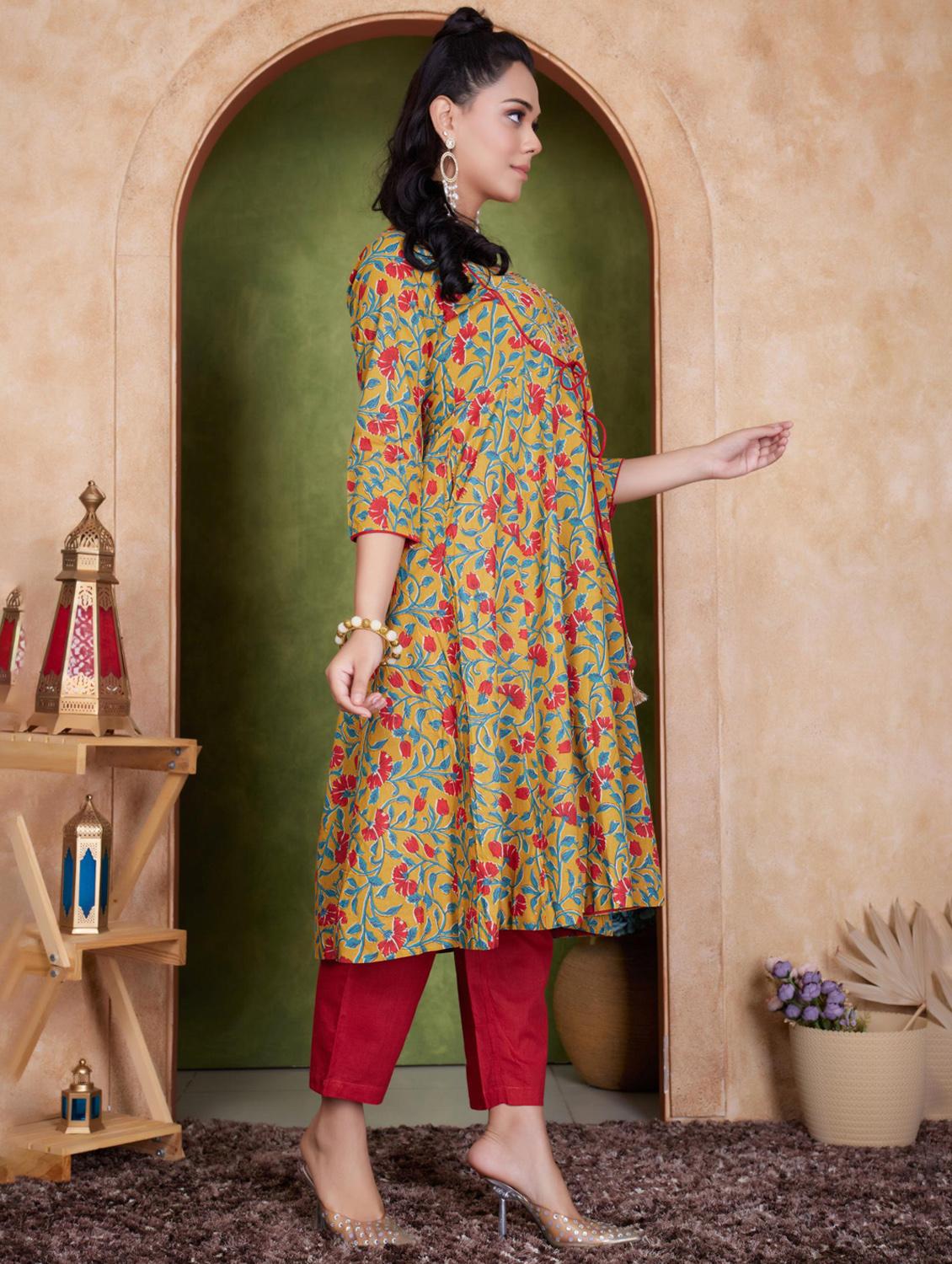 women three quarter sleeve kurta pant with dupatta set - 21918853 - Standard Image - 2