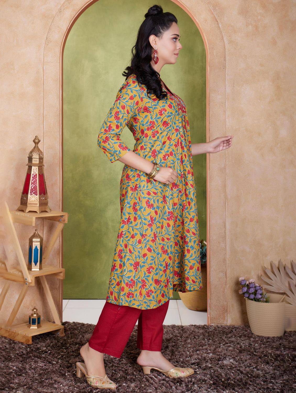 women three quarter sleeve kurta pant with dupatta set - 21918855 - Standard Image - 2