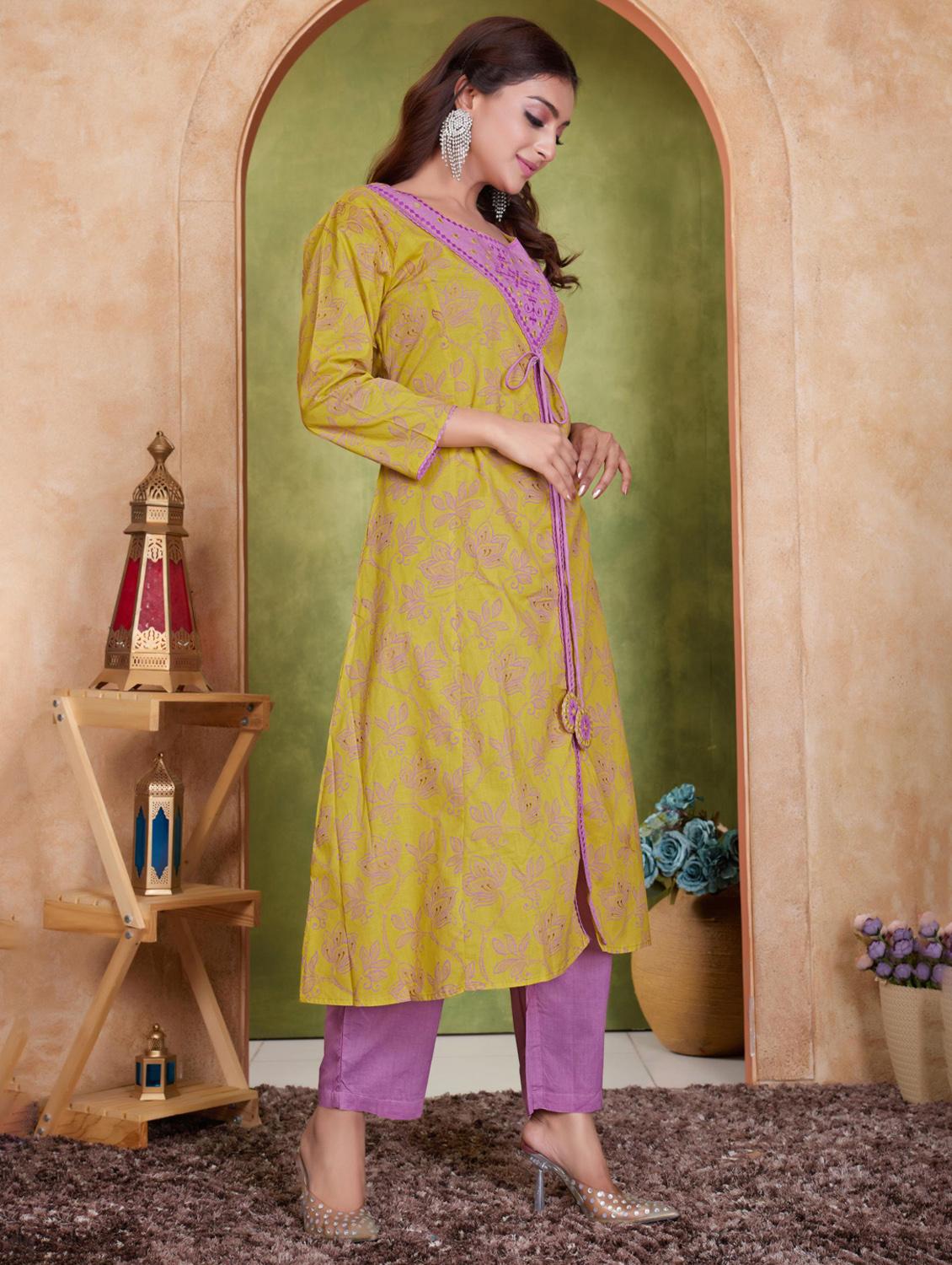 women three quarter sleeve kurta pant with dupatta set - 21918858 - Standard Image - 2