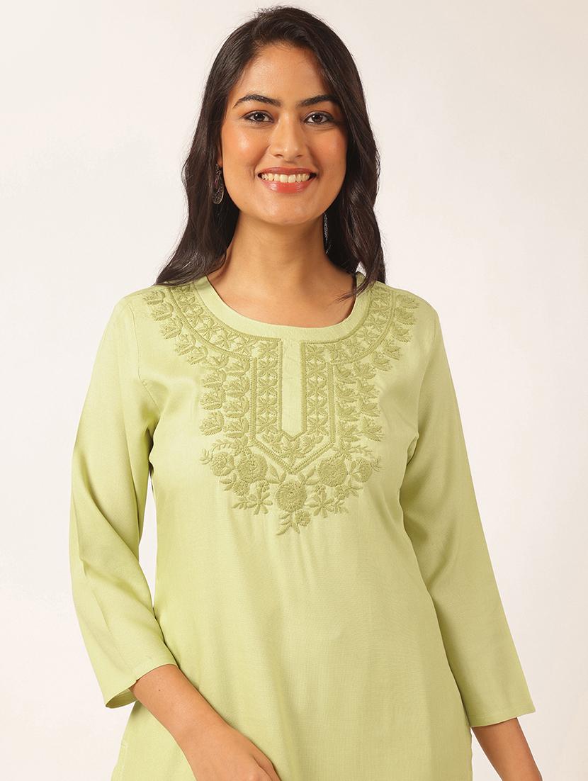 women three quarter sleeve kurta pant set - 21918862 - Standard Image - 2