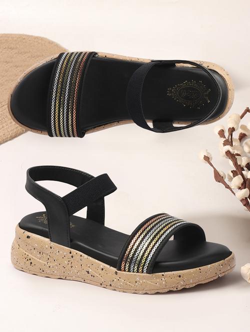 women black ankle strap wedge - 21918949 -  Standard Image - 0