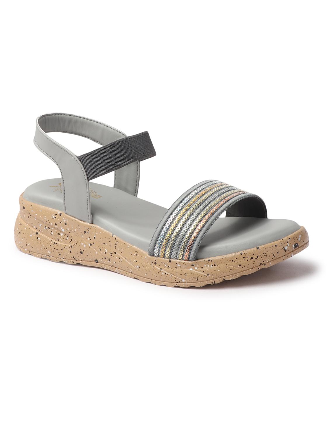 women grey ankle strap wedge - 21918951 - Standard Image - 2