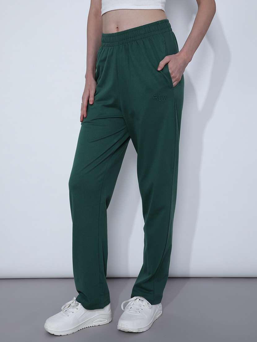 women solid mid rise regular fit track pant - 21919098 -  Standard Image - 2
