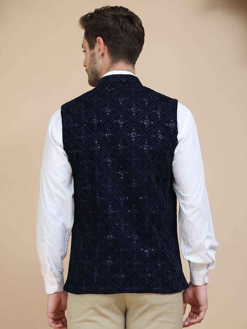men embroidered sleeveless nehru jacket - 21919289 -  Standard Image - 2