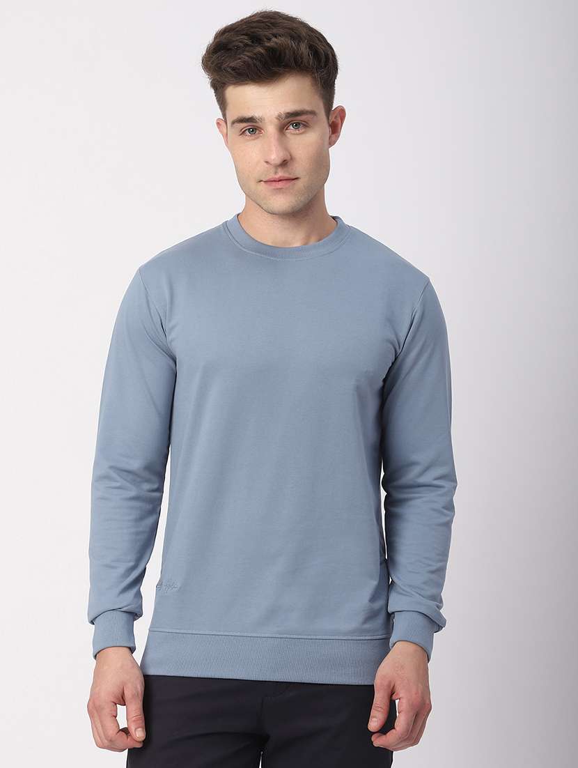 men solid long sleeves regular fit sweatshirt