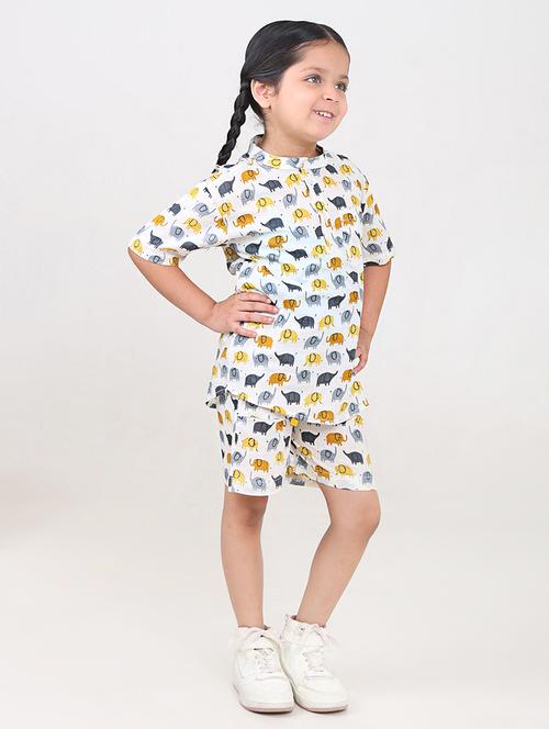 girls printed short sleeve co-ords set - 21919504 - Standard Image - 0