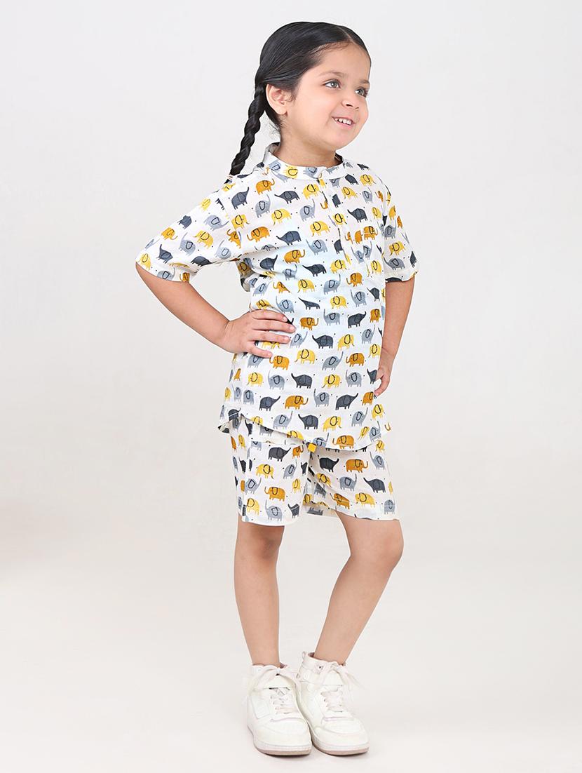 girls printed short sleeve co-ords set - 21919504 - Zoom Image - 0