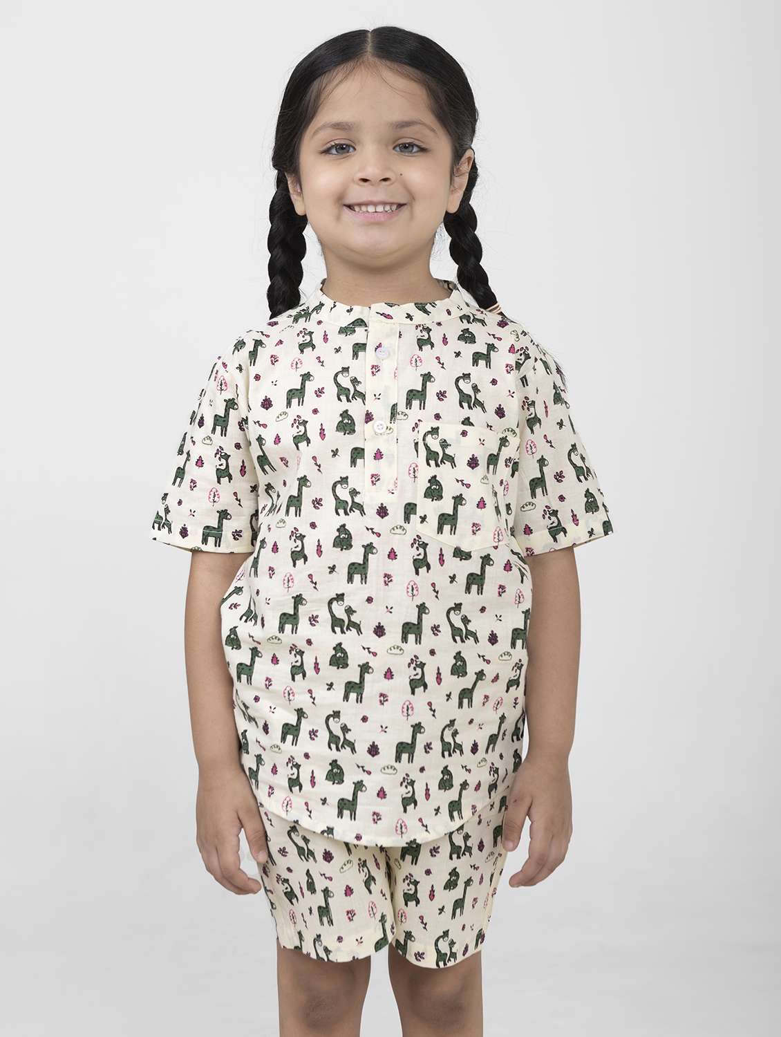 girls printed short sleeve co-ords set
