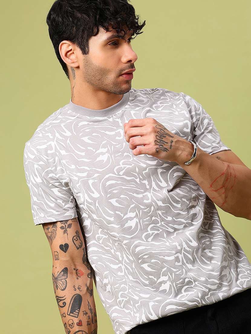 men printed short sleeve regular fit t-shirt