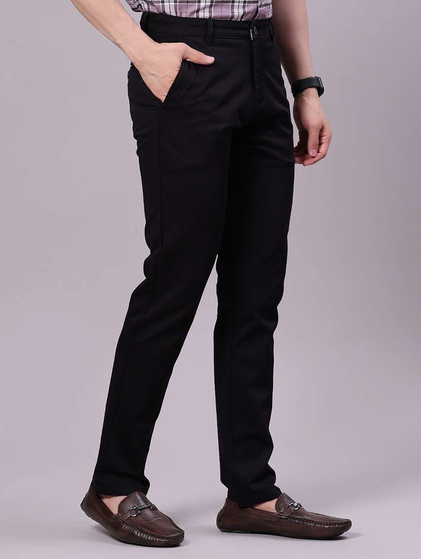 men solid mid rise casual chinos - 21919714 - Standard Image - 2