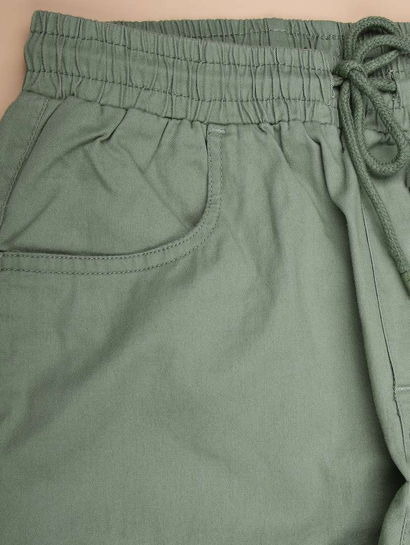 girls solid mid rise relaxed fit jogger - 21919741 -  Standard Image - 2