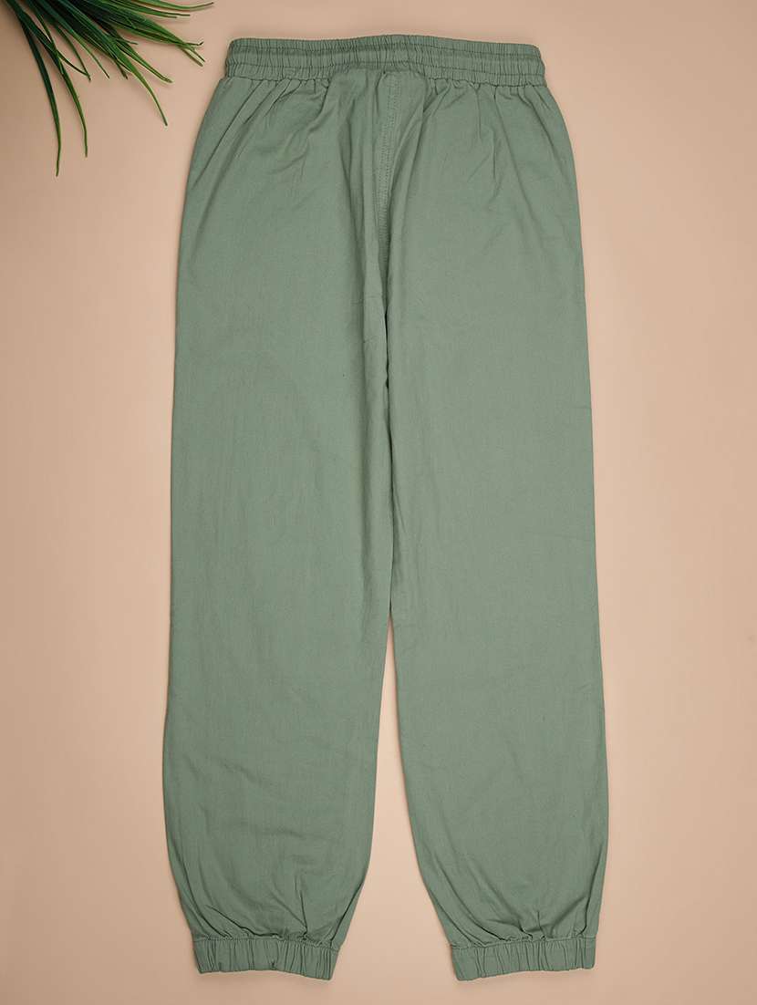 girls solid mid rise relaxed fit jogger - 21919741 -  Standard Image - 2