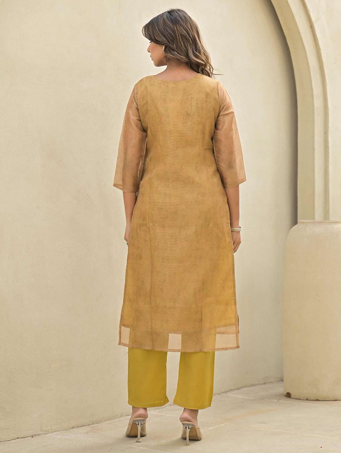 women three quarter sleeve kurta pant with dupatta set - 21919855 -  Standard Image - 2