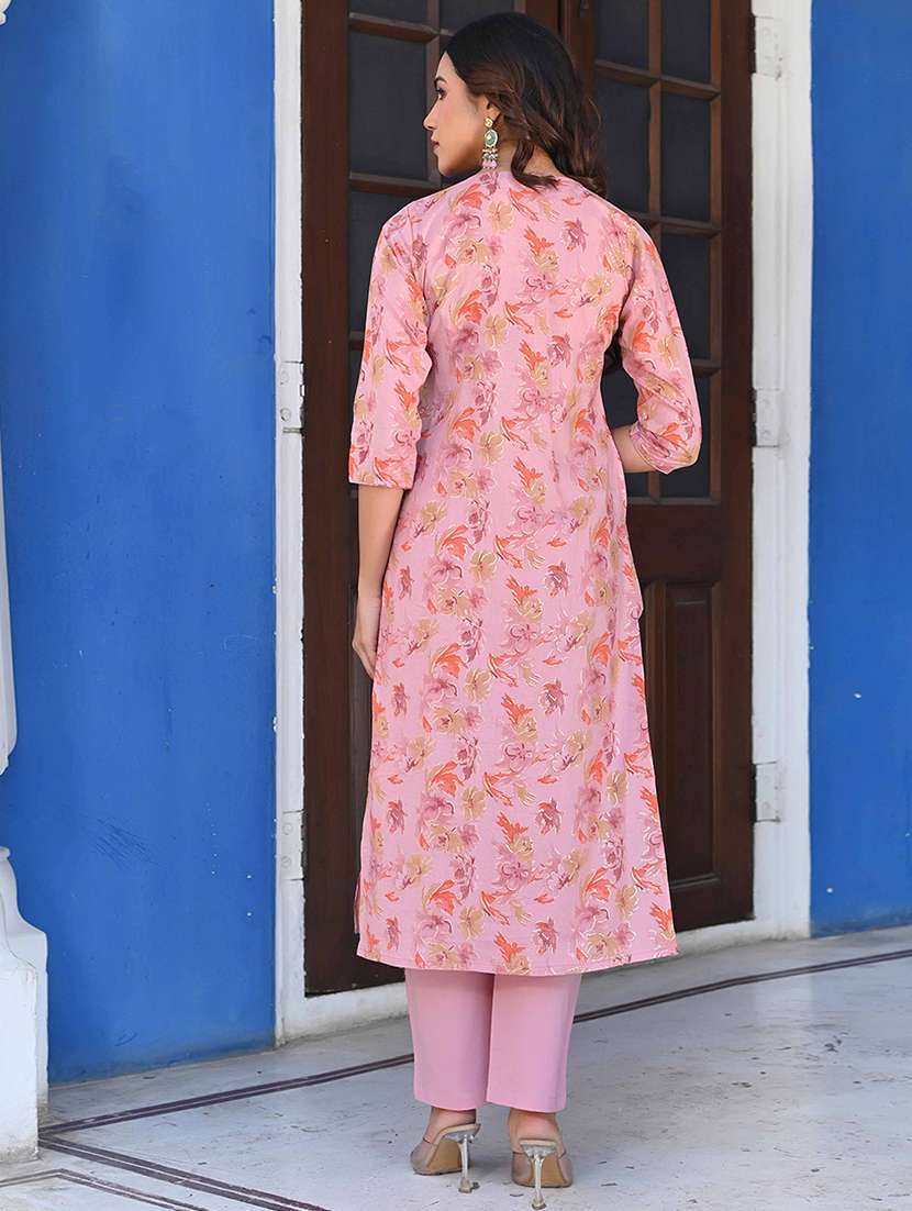 women three quarter sleeve kurta pant with dupatta set - 21919857 -  Standard Image - 2