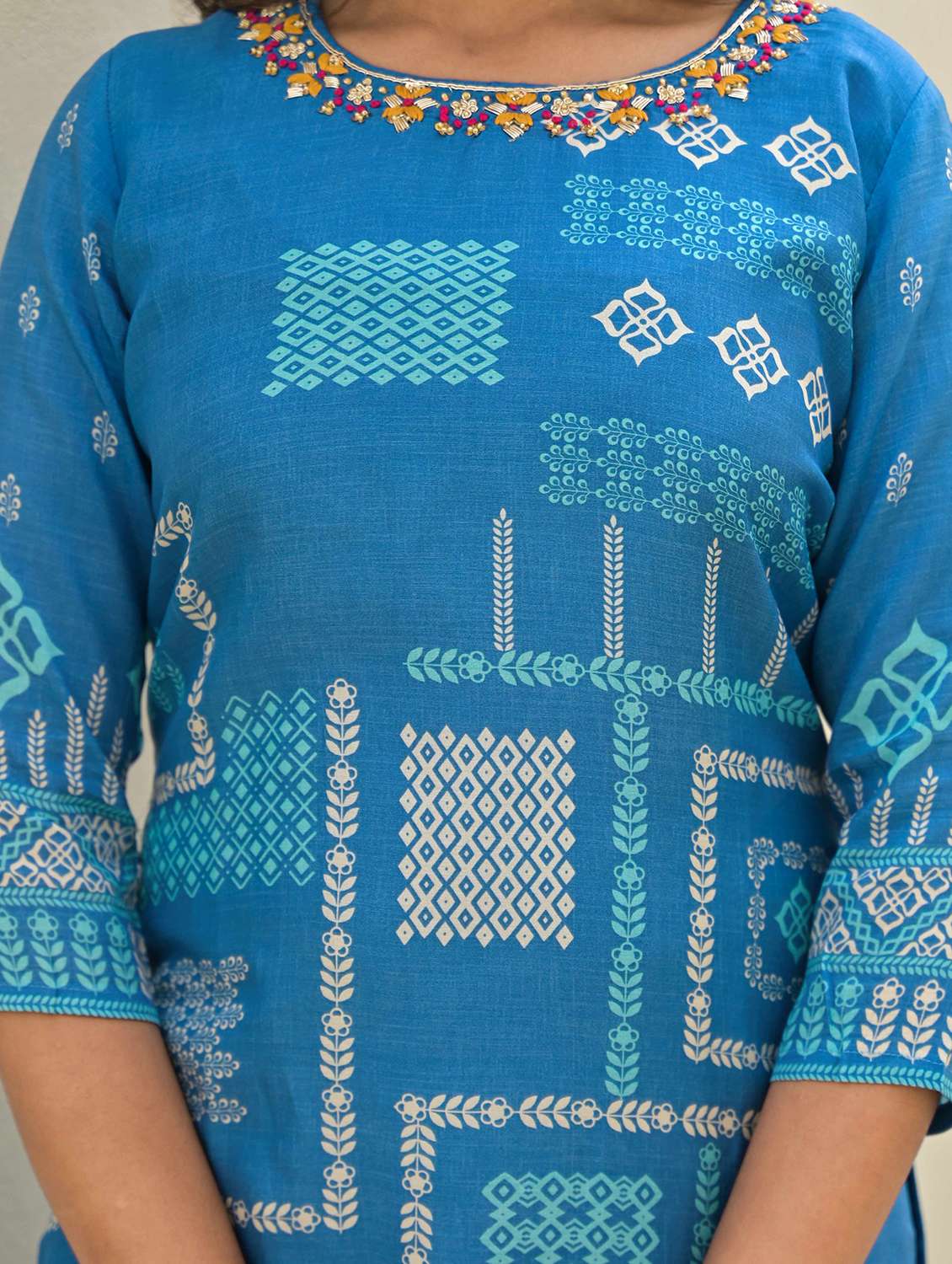 women three quarter sleeve kurta pant with dupatta set - 21919859 -  Standard Image - 7