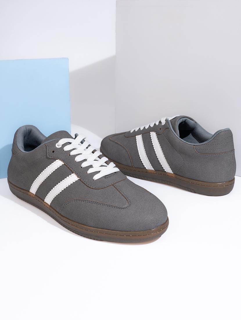 men grey solid lace up sneaker - 21919915 -  Zoom Image - 0