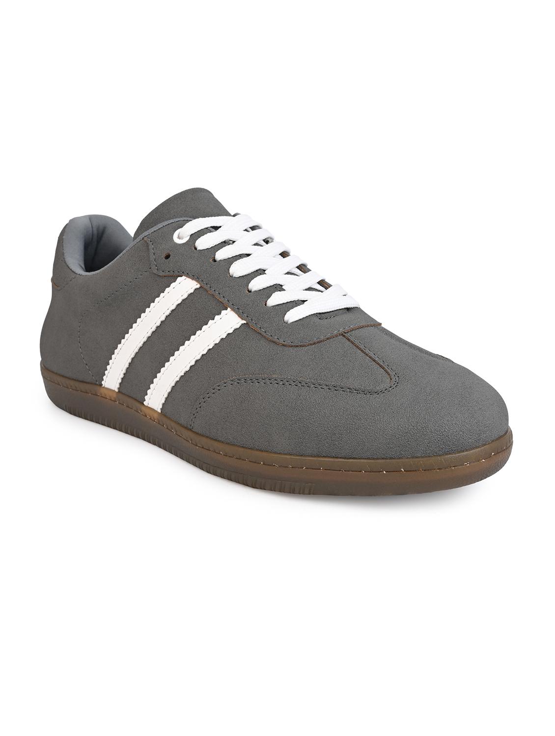 men grey solid lace up sneaker - 21919915 - Standard Image - 2