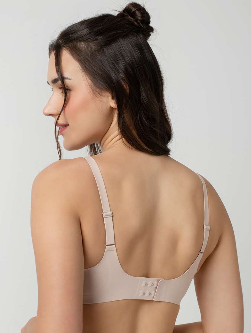 women solid lightly padded plunge bra - 21920152 -  Standard Image - 2