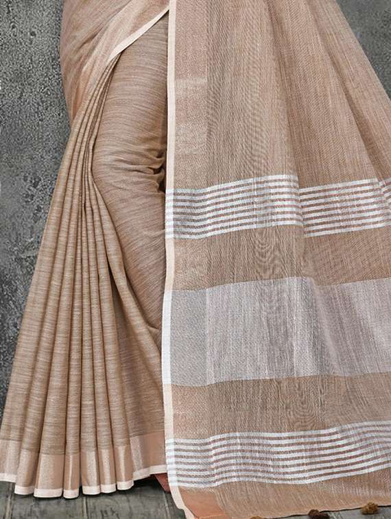 women solid with bordered saree with blouse - 21920372 -  Standard Image - 2