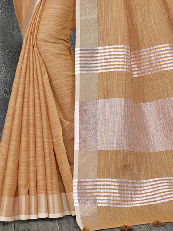 women solid with bordered saree with blouse - 21920378 - Standard Image - 2