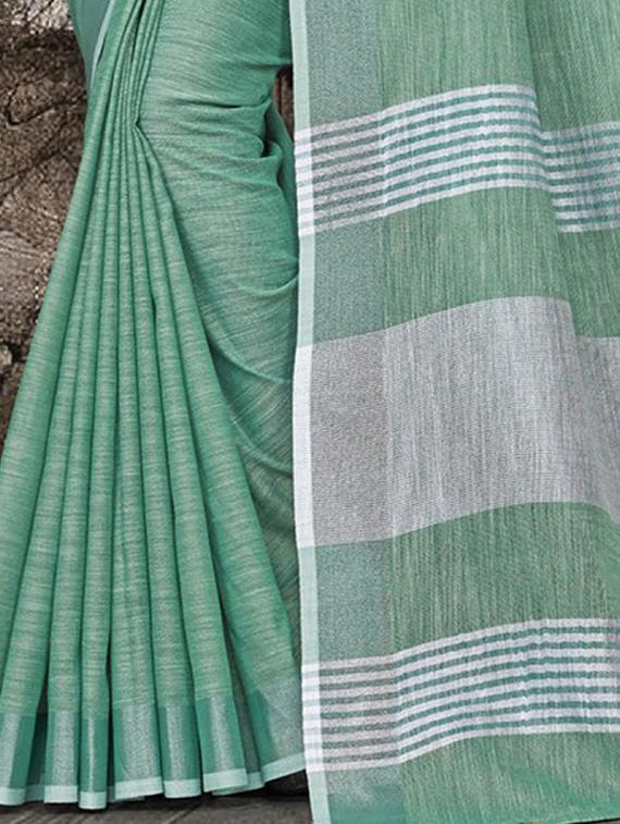 women solid with bordered saree with blouse - 21920380 - Standard Image - 2