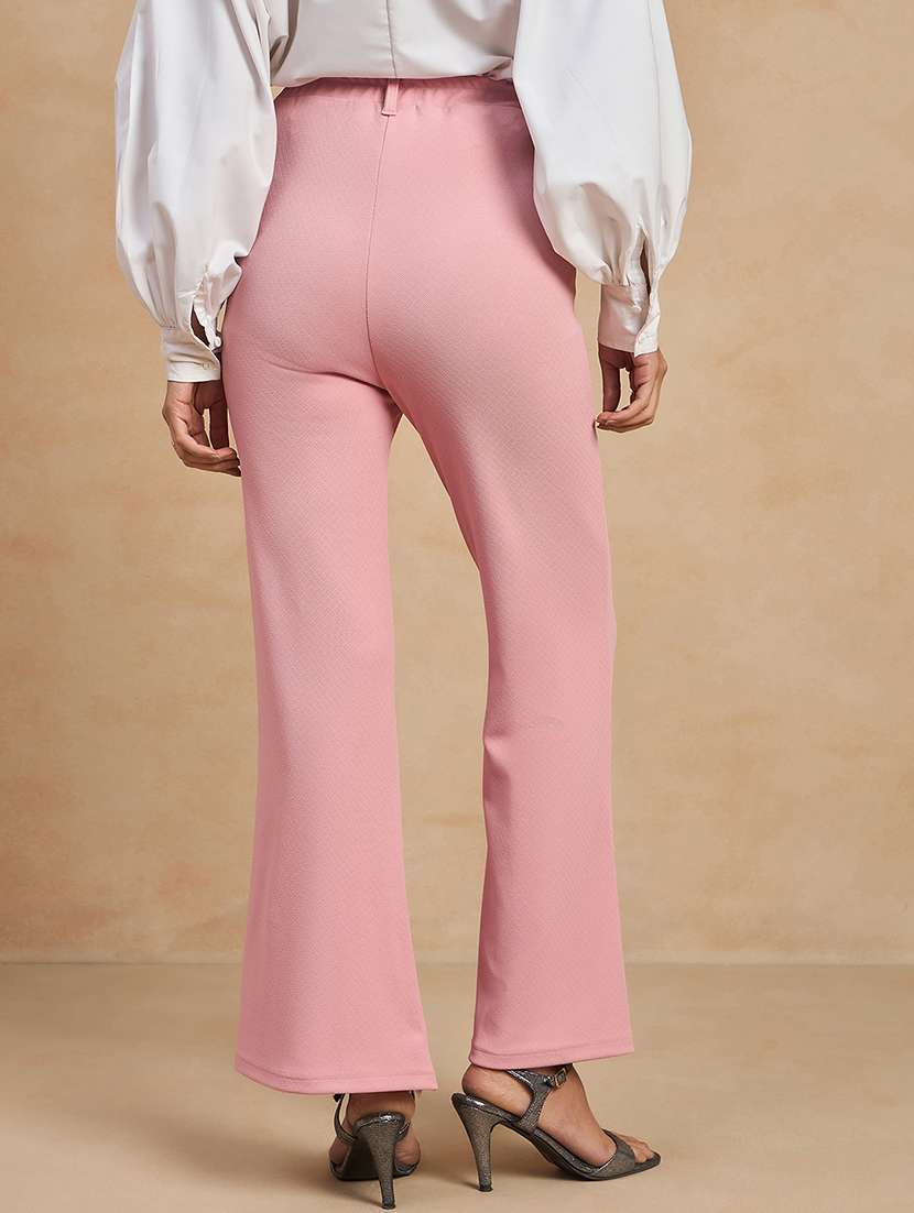 women solid high rise bootcut trouser - 21920899 -  Standard Image - 2