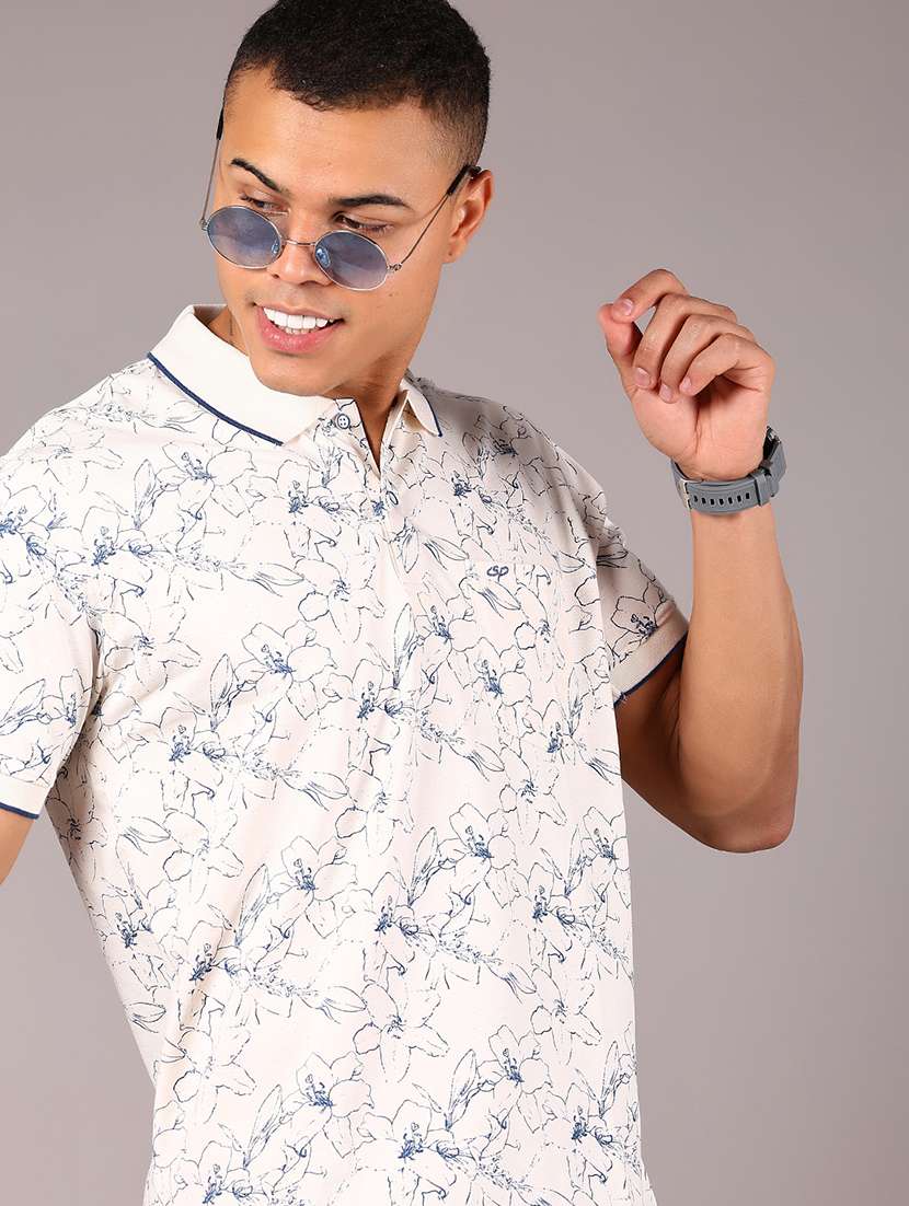 men printed short sleeve regular fit polo t-shirt - 21921097 -  Standard Image - 2