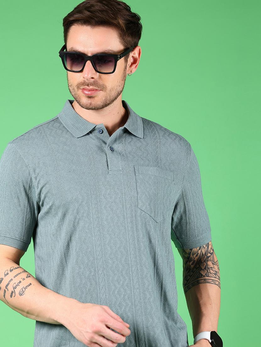 men textured short sleeves regular fit polo t-shirt - 21921120 - Standard Image - 2
