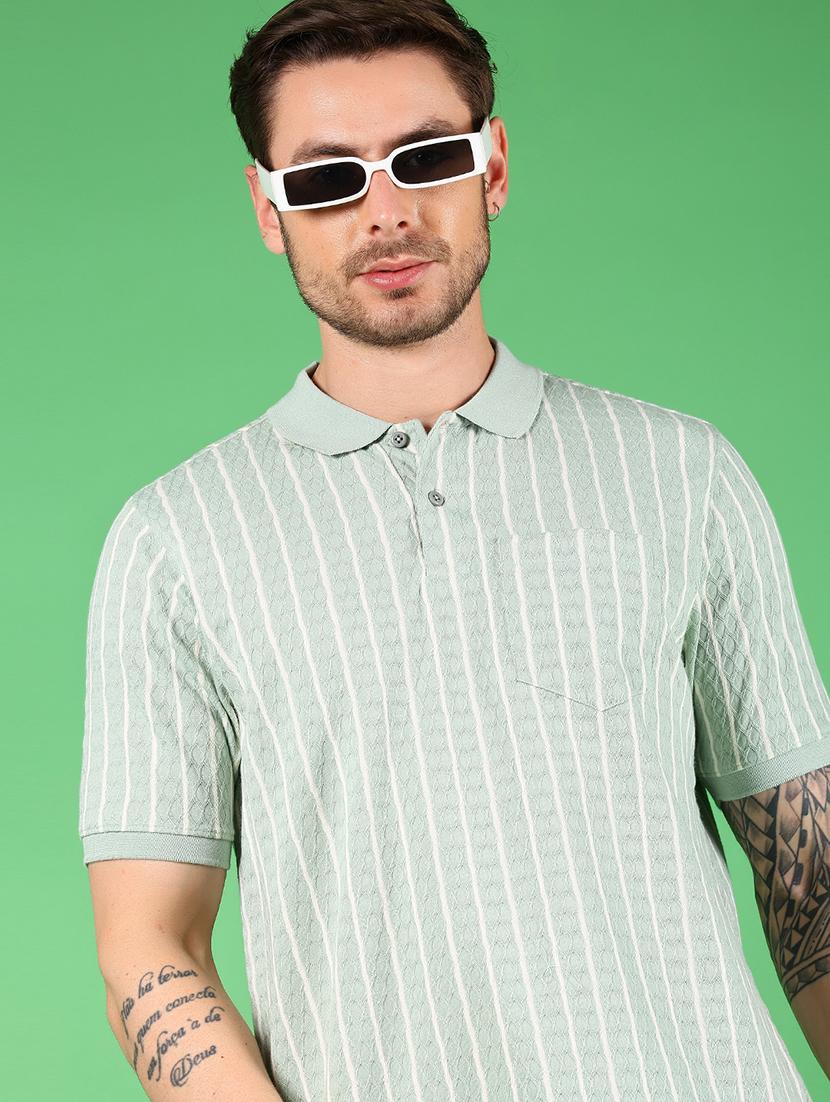 men striped short sleeves regular fit polo t-shirt - 21921121 - Standard Image - 2