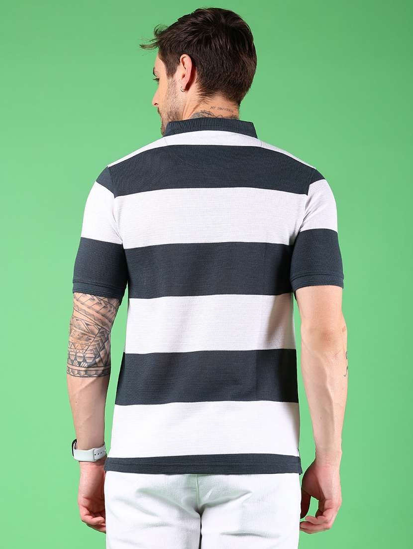 men striped short sleeves regular fit polo t-shirt - 21921122 -  Standard Image - 2