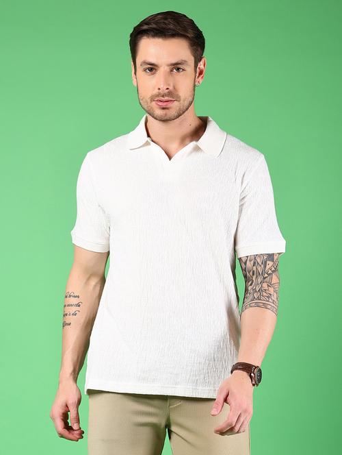 men textured short sleeves regular fit polo t-shirt - 21921123 -  Standard Image - 0