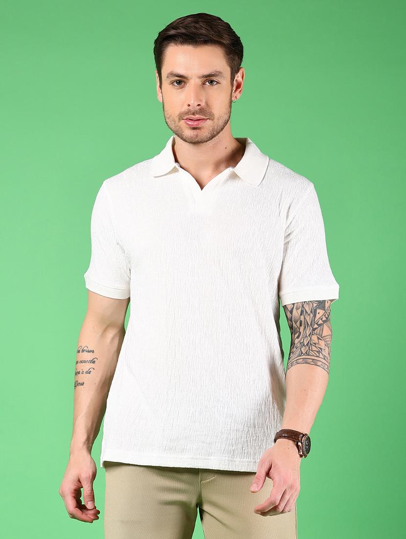men textured short sleeves regular fit polo t-shirt - 21921123 -  Zoom Image - 0