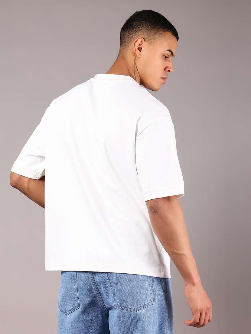 men solid short sleeves oversized t-shirt - 21921139 - Standard Image - 2