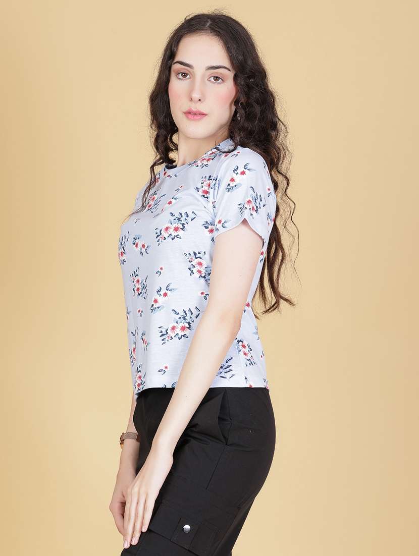 women floral print short sleeve regular t-shirt - 21921195 -  Standard Image - 2
