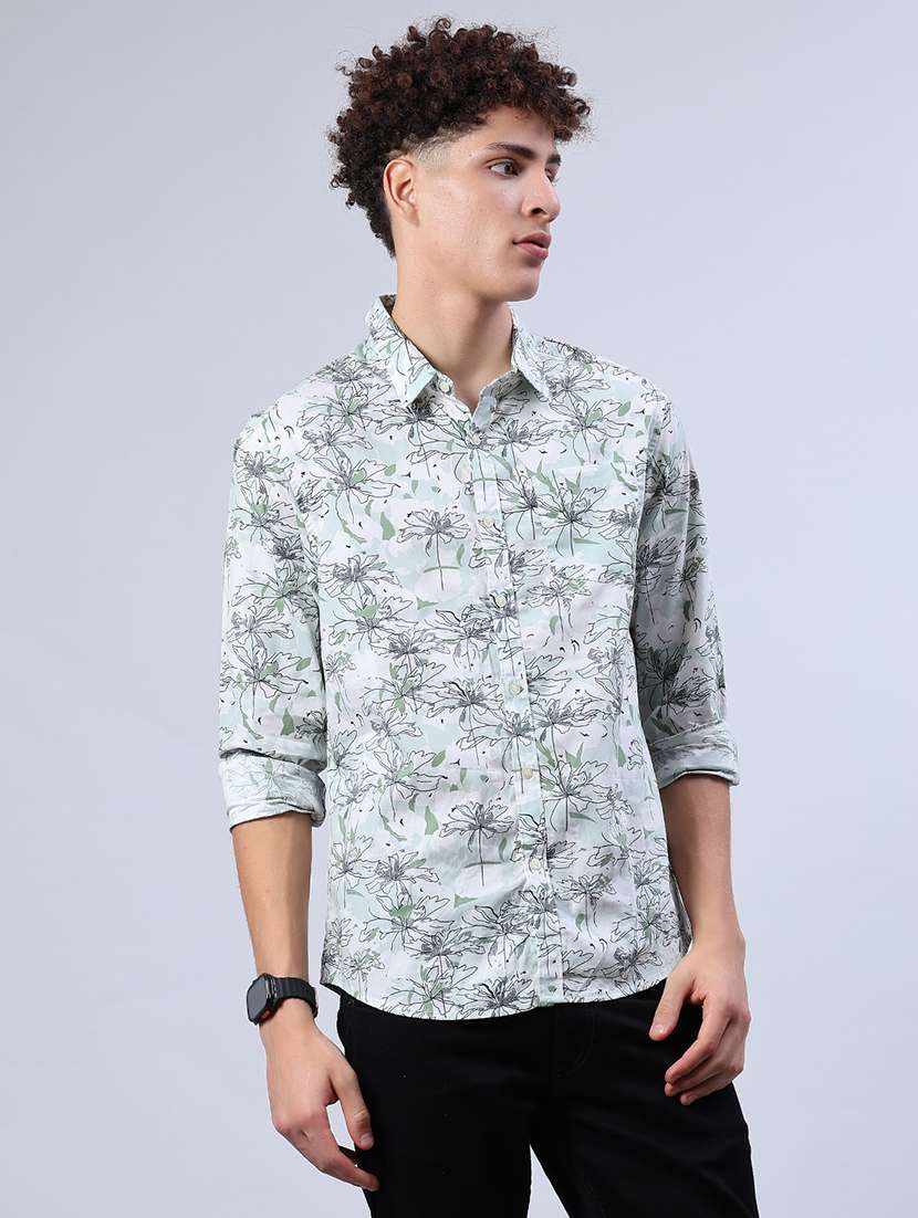 men printed collared long sleeve shirt - 21921196 -  Standard Image - 2