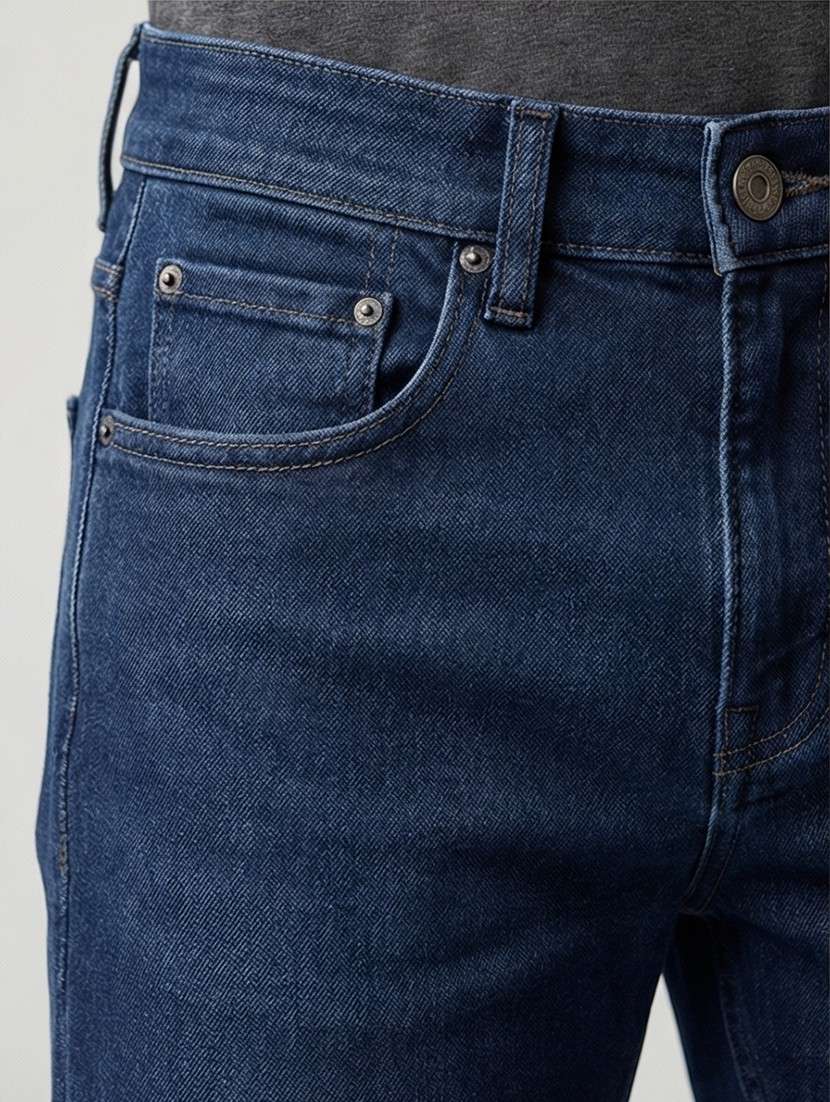 men washed high rise full length tapered jeans - 21922175 -  Standard Image - 2