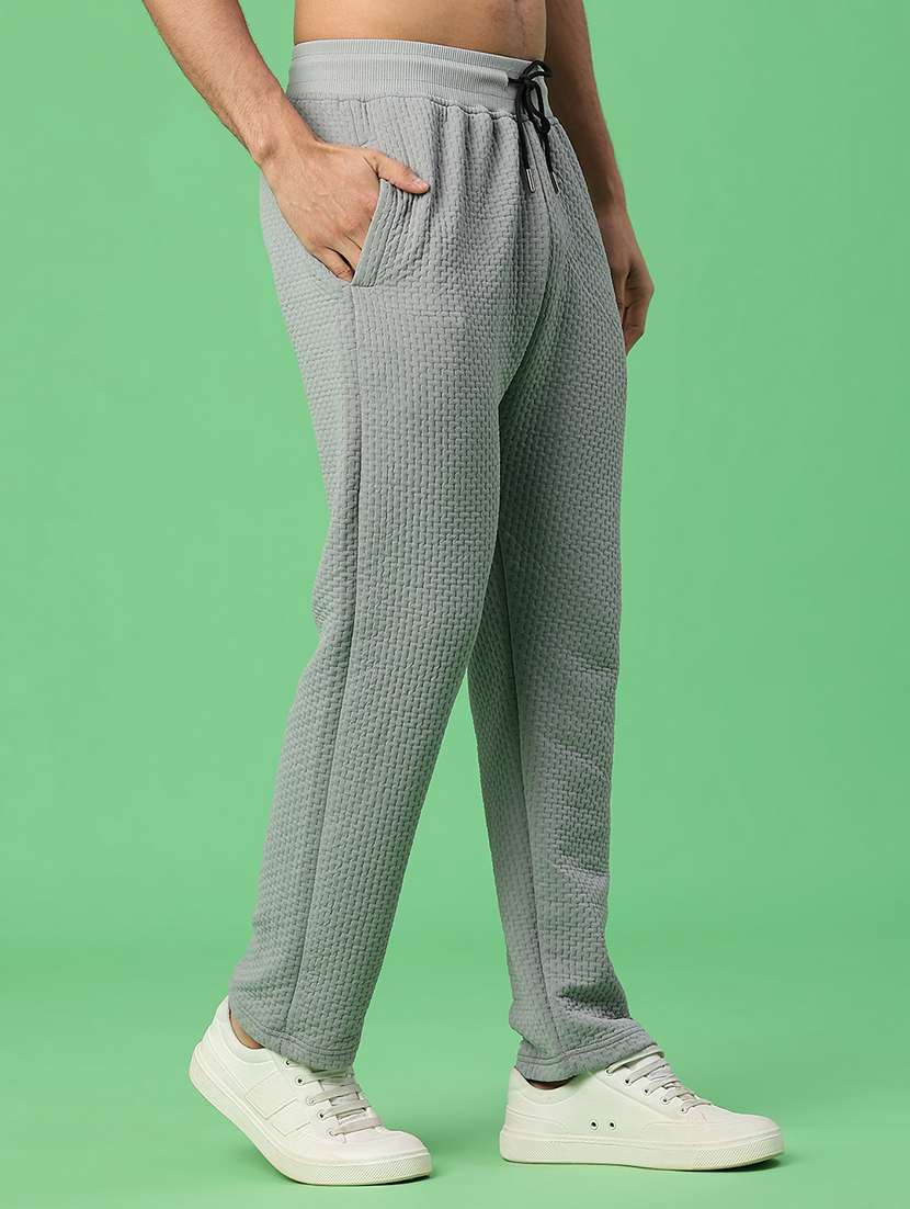 Men Self Design Mid Rise Track Pants - 21922321 -  Standard Image - 2