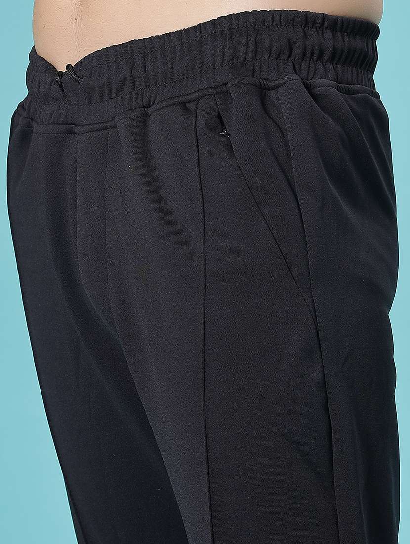 men solid mid rise full length track pant - 21922323 -  Standard Image - 2
