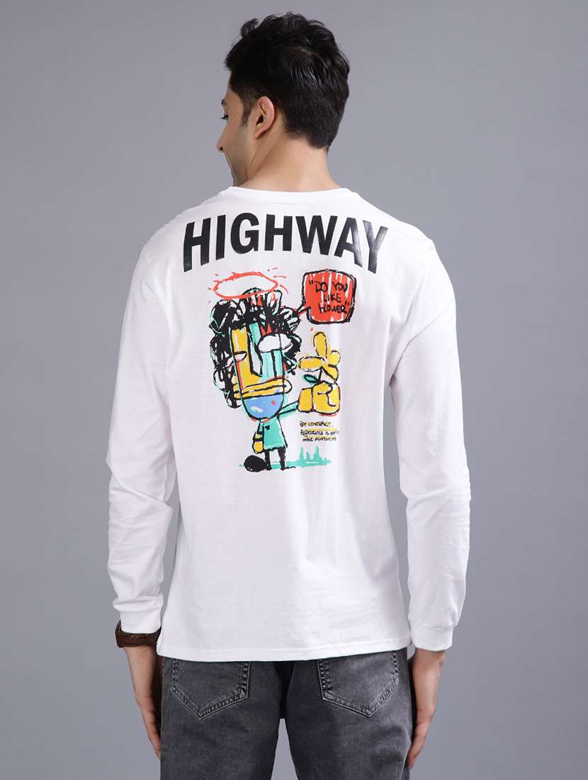 men printed long sleeve regular fit t-shirt - 21922331 -  Standard Image - 2