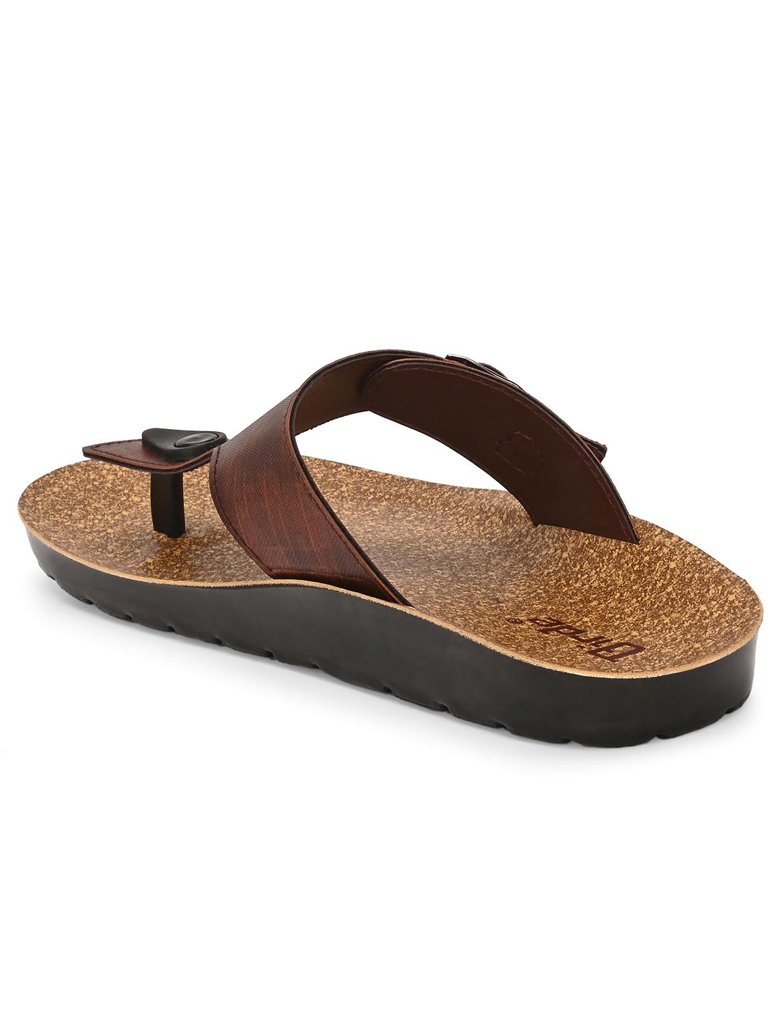 men brown slip on sandal - 21922376 - Standard Image - 2