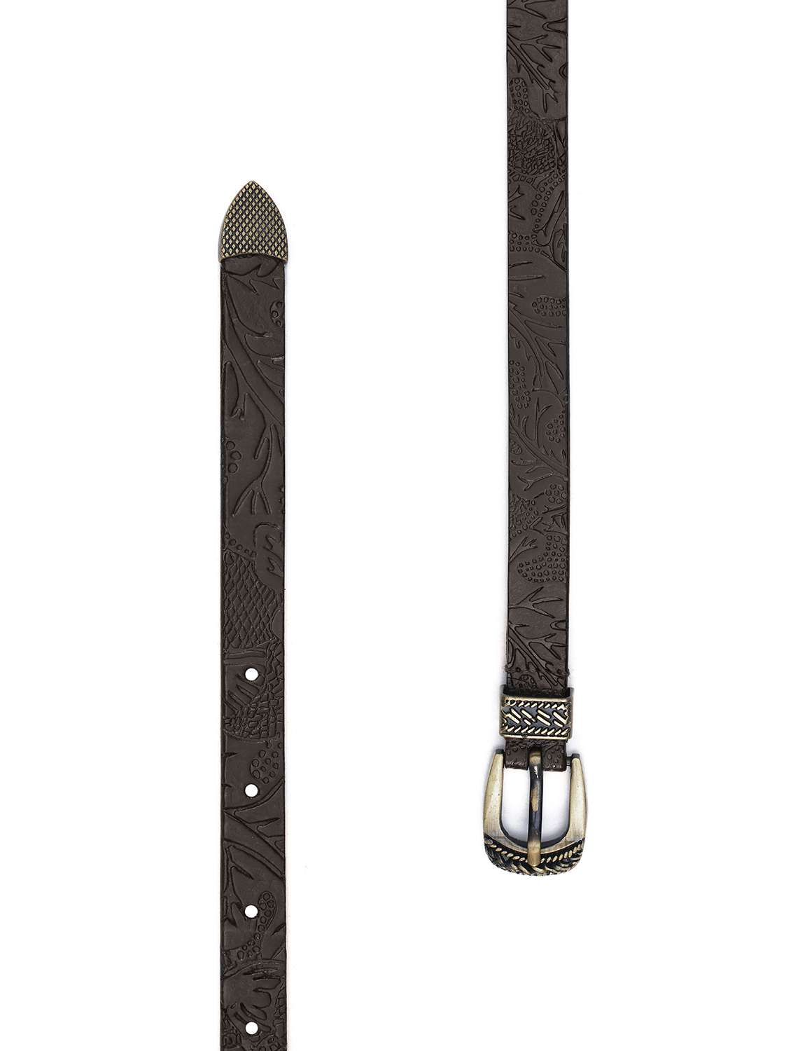 Women Brown Textured Belt - 21922389 -  Standard Image - 2