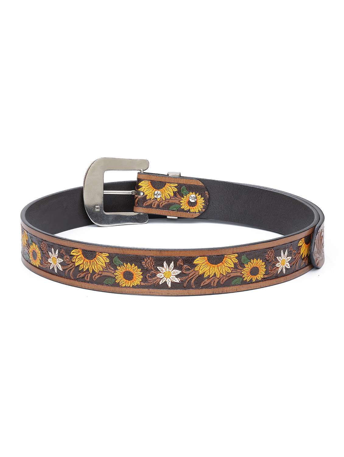 women brown floral belt - 21922395 - Standard Image - 2